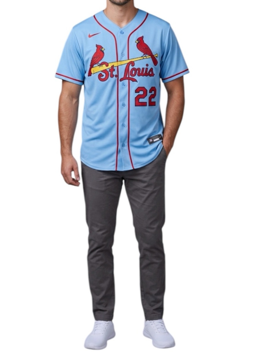 St. Louis Cardinals Blue Flaherty Jersey from Old Dominion Freight Lines Size XL